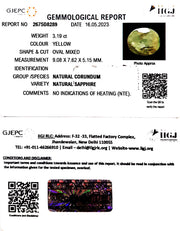 3.19/CT Natural Ceylonese Pukhraj with Govt Lab Certificate (4551)